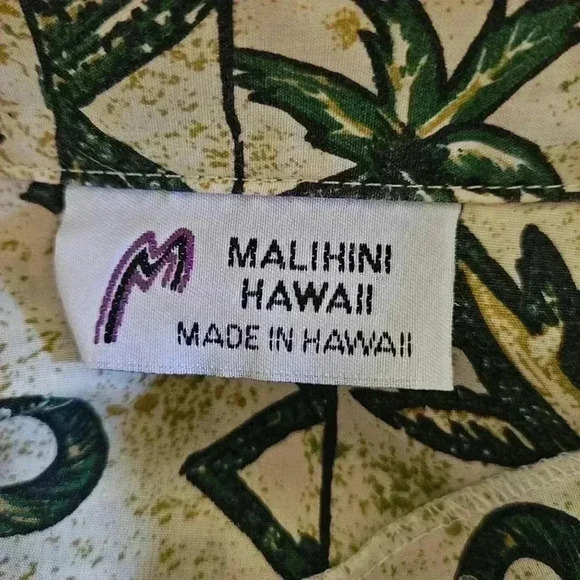 Vintage Malihini Hawaiian Shirt Size L Inside Out Short Sleeve Island Tribal - Picture 5 of 8